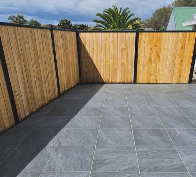 Paving and Fence